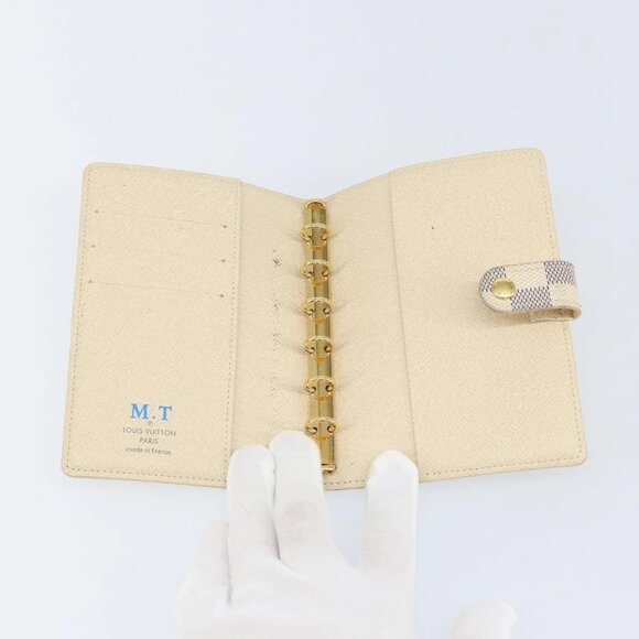 LOUIS VUITTON Damier Azur Agenda PM Day Planner Cover R20706 LV Auth 130831 - Picture 9 of 16